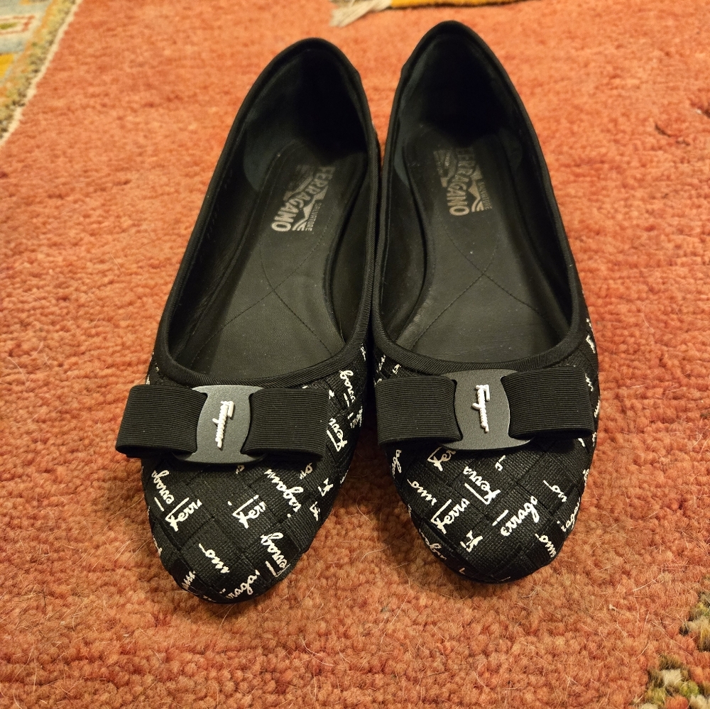 Ferragamo ballet flats, worn once